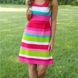 Fascination beautiful vibrant colors color block boutique dress size small